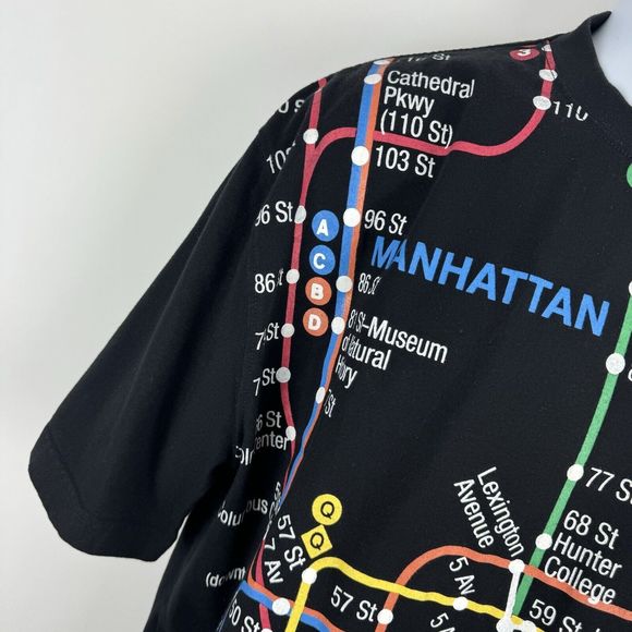 NYC SL SubWay Line T-Shirt Mens Large New York City Manhattan Subway Map MTA Tee - Picture 4 of 16
